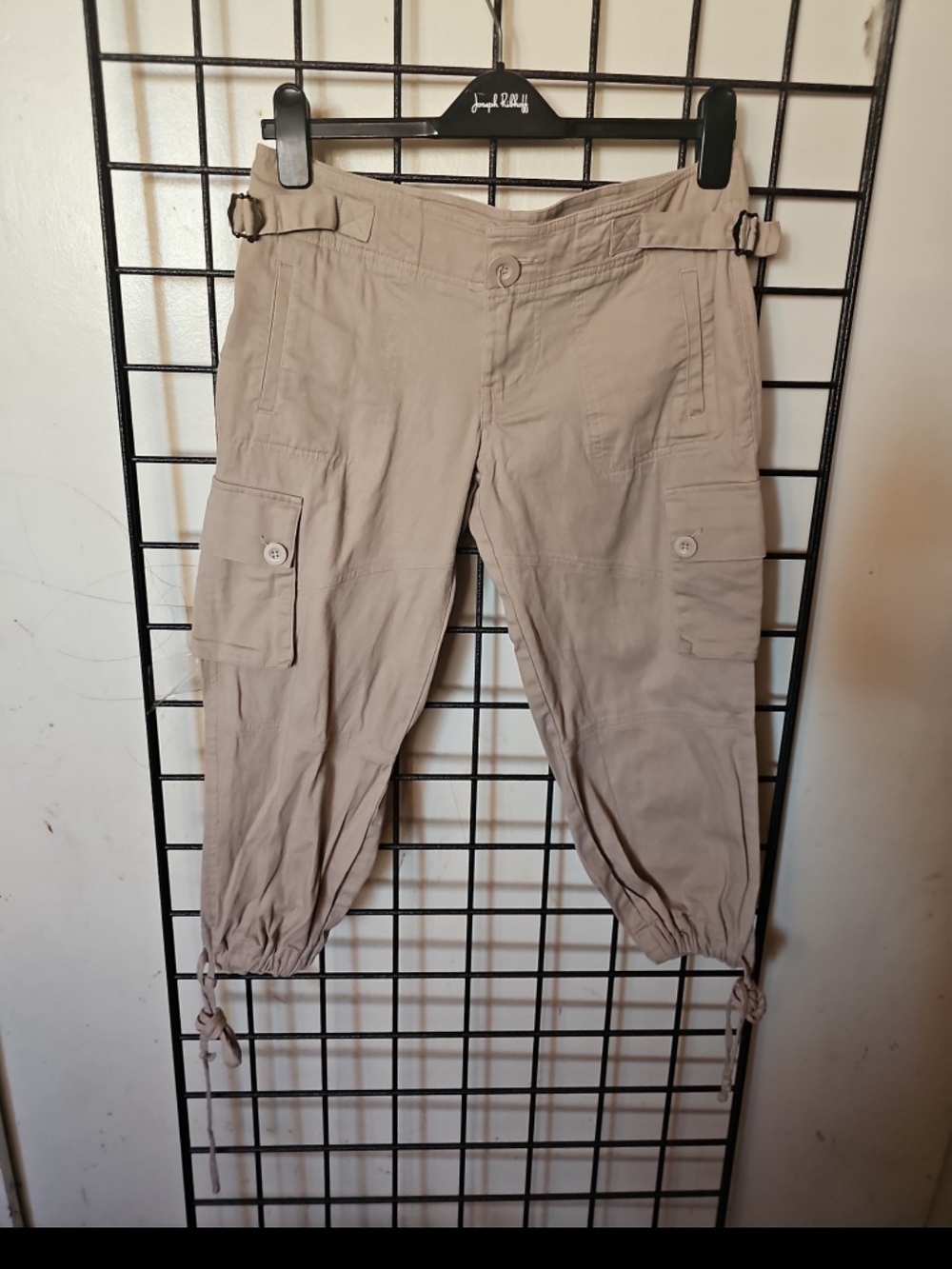 Rampage Beige Cargo Capris with Drawstring Hems